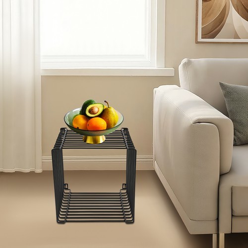 Square Geometry Side Table Linear Metal End Table Vintage sofa coffee table Iron