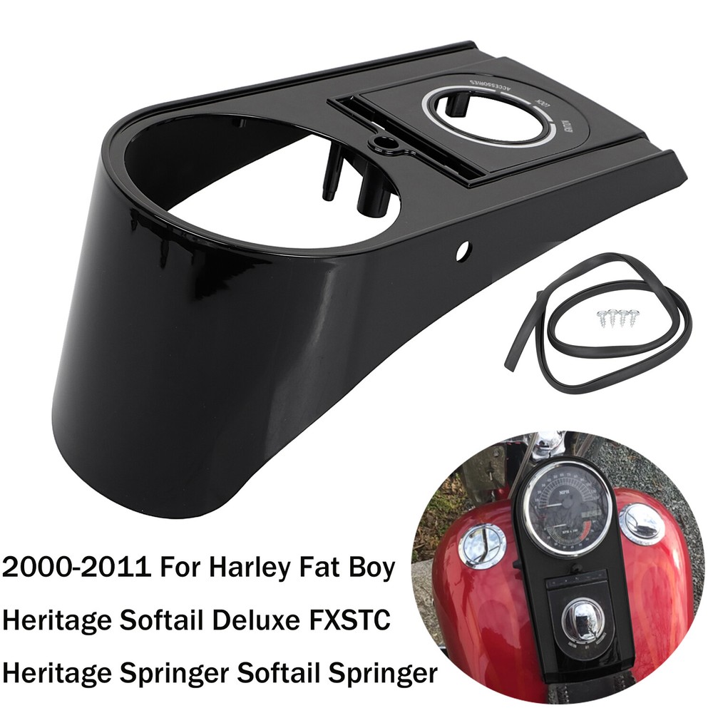 NEW Black Dash Speedometer Panel For Harley Heritage Softail Fat Boy Night Train