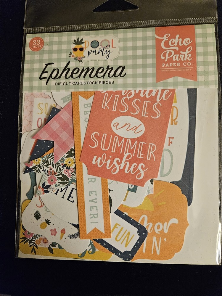 Echo Park ~ Pool Party~ Die Cuts Ephemera 33-pc Pack