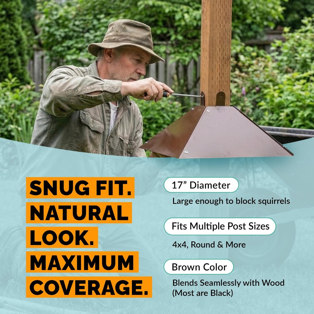 Squirrel Baffle for 4x4 Post | Metal Bird Feeder Squirrel Guard Baffles for B...