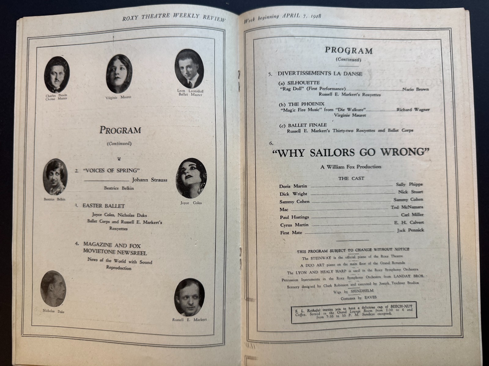 Vintage Broadway Theater Programs 1920s Art Deco Roxy, Jolsons, Majestic