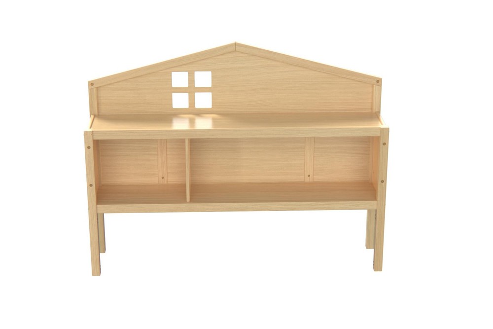 Multi-functional bedside storage cabinet - natural color, different compartments