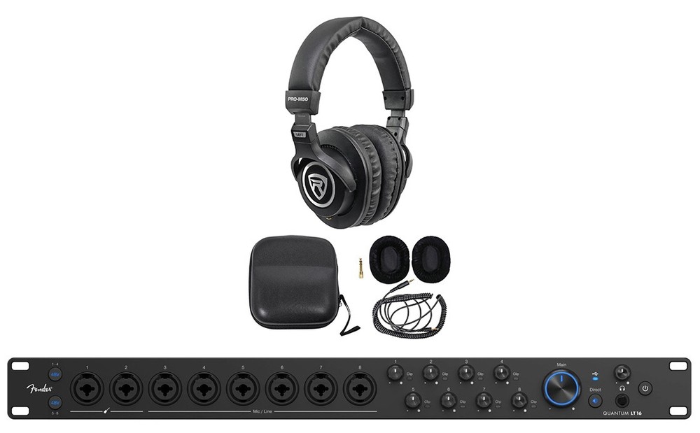 Fender Quantum LT 16 USB-C Studio Recording Audio Interface 16x8+Headphones