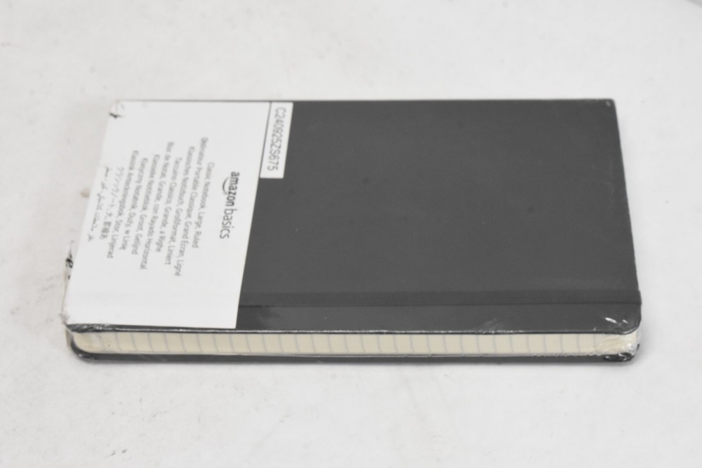 Amazonbasics Classic Notebook Large Ruled Lined Hardcover Black Notebook