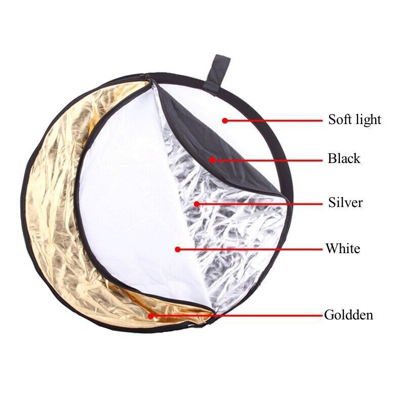43" Light Reflector Light Diffuser 5in1 Collapsible Photography Lighting /110cm