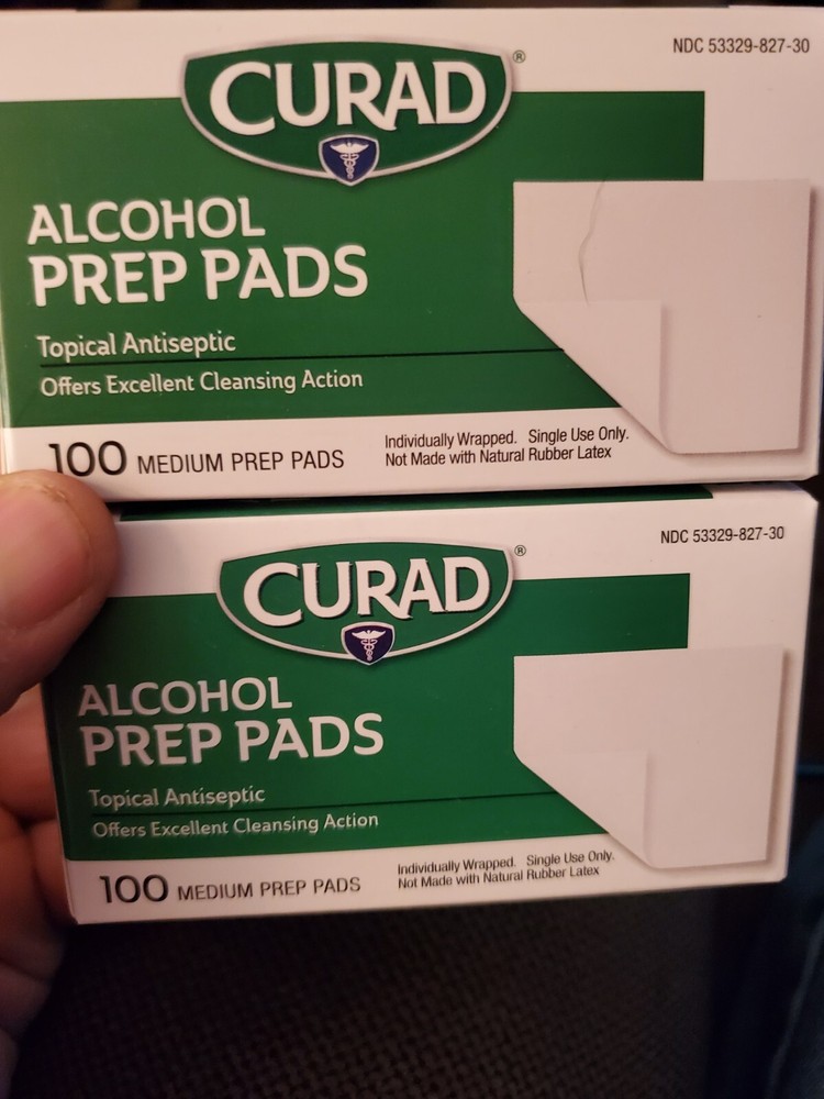 CURAD Alcohol Prep Pads - 100 Count (2 Boxes)