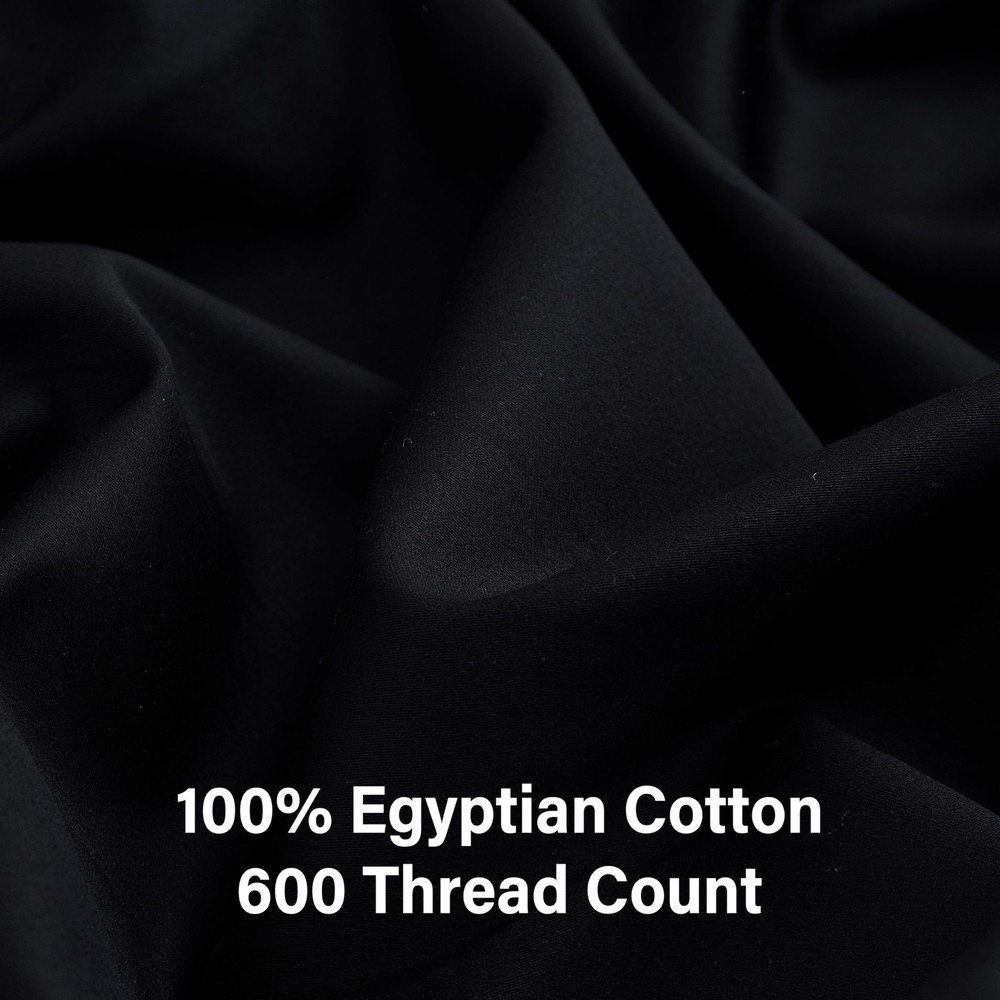 2 Pack 100% Egyptian Cotton Fitted Sheet Full Size Only, 600 Thread Count, 8"-16