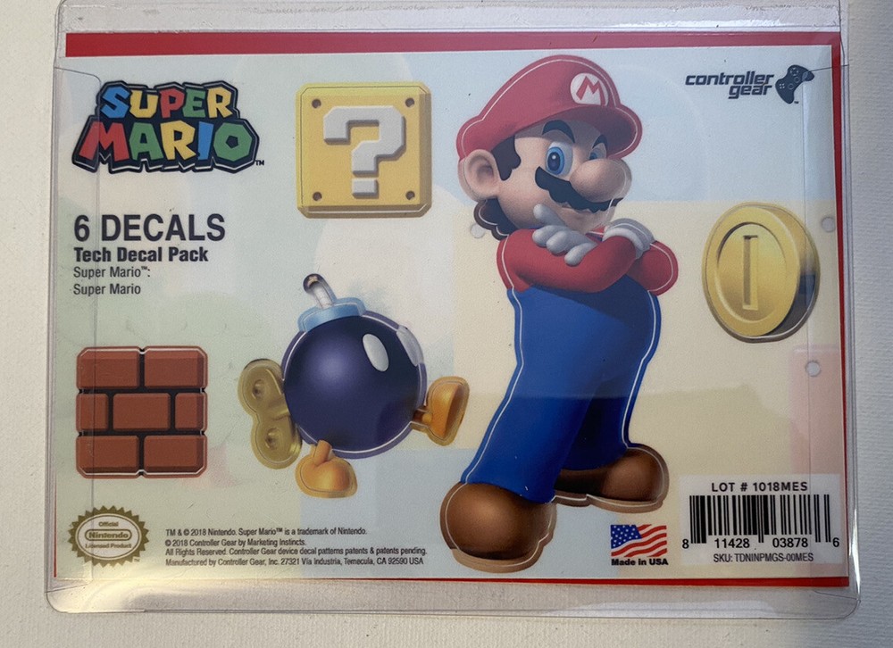 Nintendo Super Mario Tech Decal Sticker (Switch/3DS/Laptop) Accessory