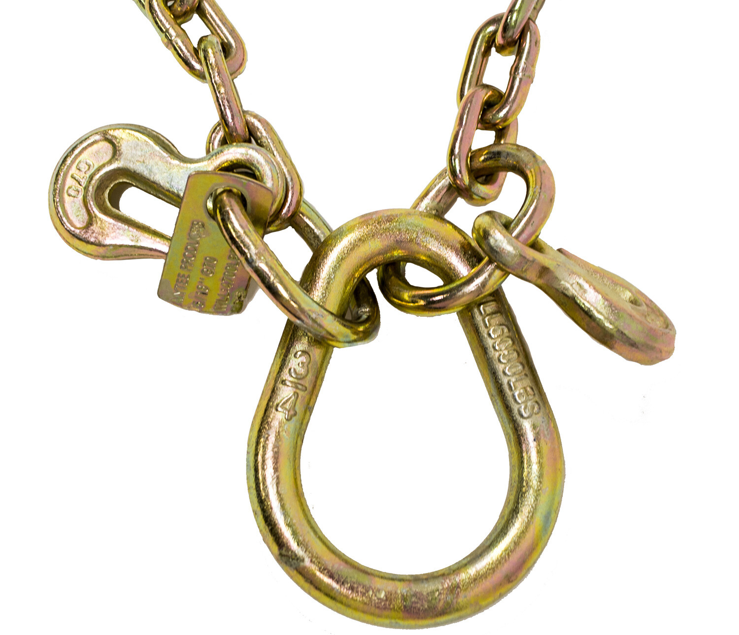 G70 V Chain Bridle w/ 8" Medium J Hook T- Hook & J-Hook w/ Grab Hook 2' Leg