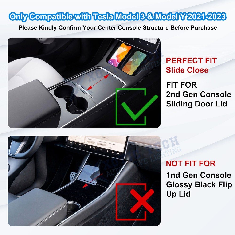 For Tesla Model 3 Y 2021-up Console Armrest Extra Space Cubby Organizer Tray