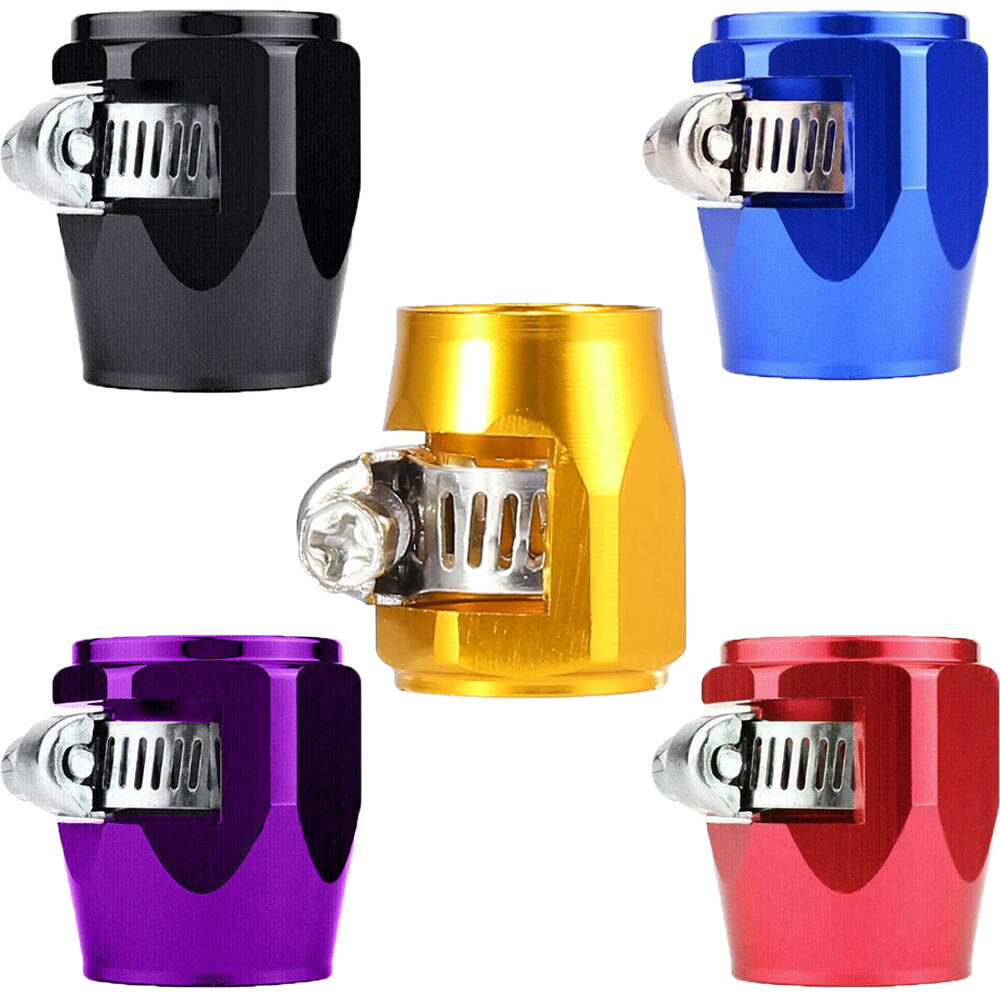 2/5/10pc 4/6/8/10/12AN Hex Hose Finisher Clamp Screw Band Hose End Cover Fitting