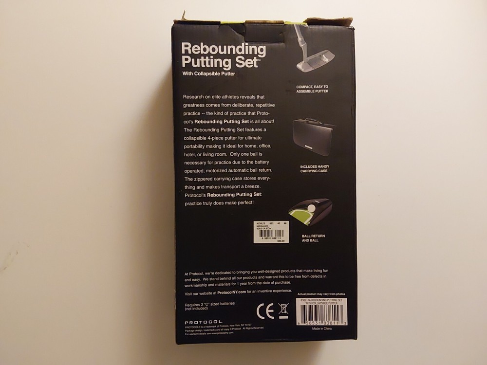 PROTOCOL PORTABLE INSIDE OUTSIDE GOLF CLUB PUTTING CUP REBOUNDING SET COMPACT