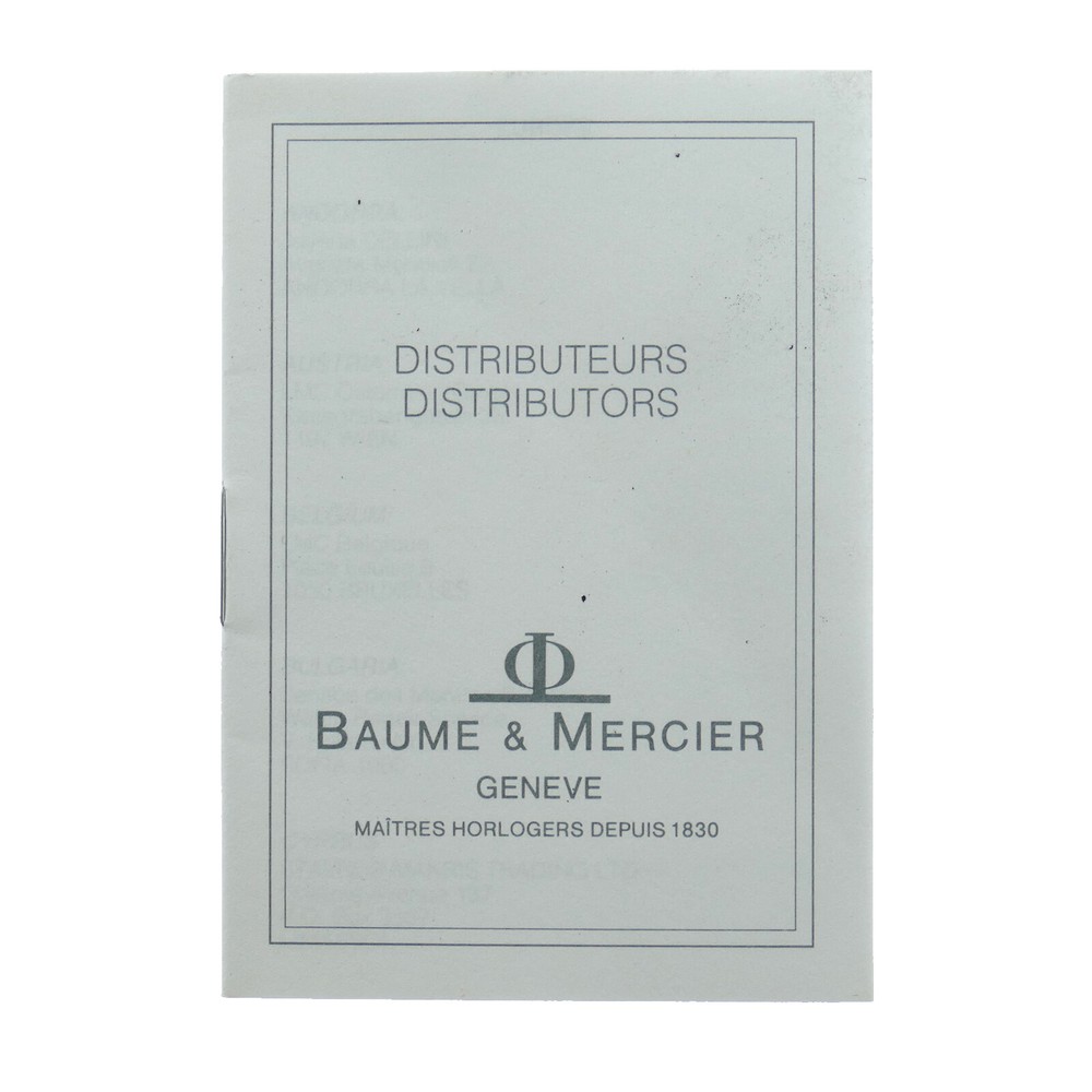 BAUME & MERCIER DISTRIBUTORS LIST PAMPHLET