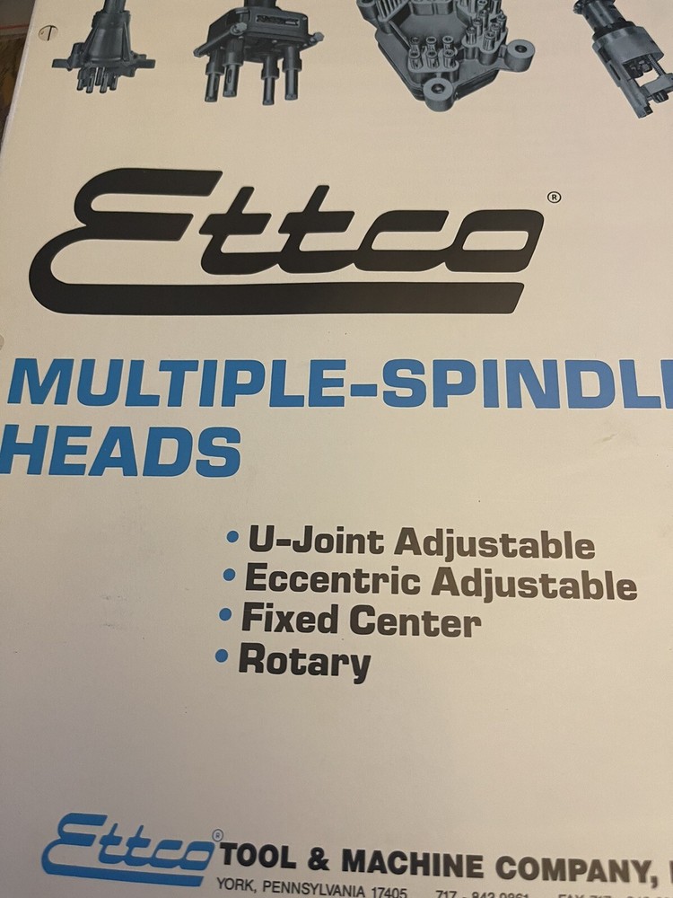 Ettco Tool and Machine Company Multiple Spindle Heads Catalog, 1973
