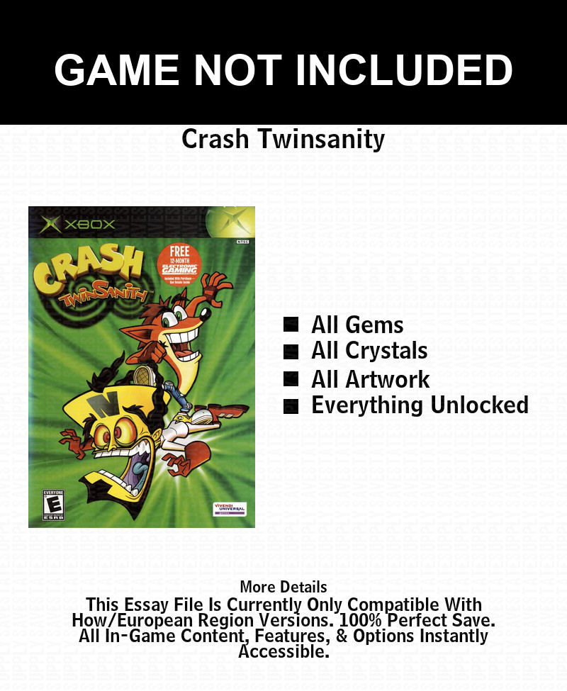 Crash Twinsanity   100% Unlocked Xbox USB Saves