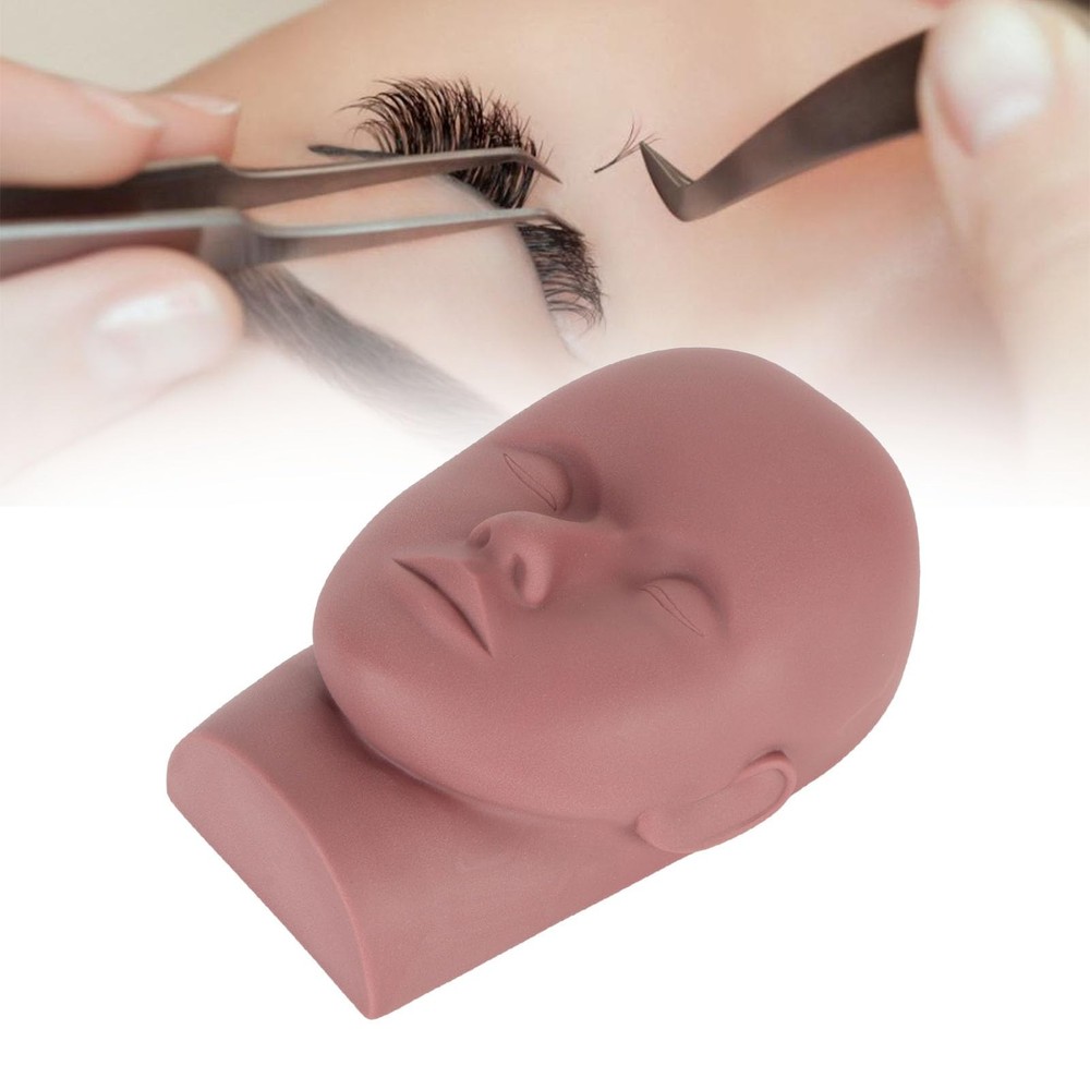 Eyelash Practice Training Head Portable Mannequin Flat Makeup Massage Doll