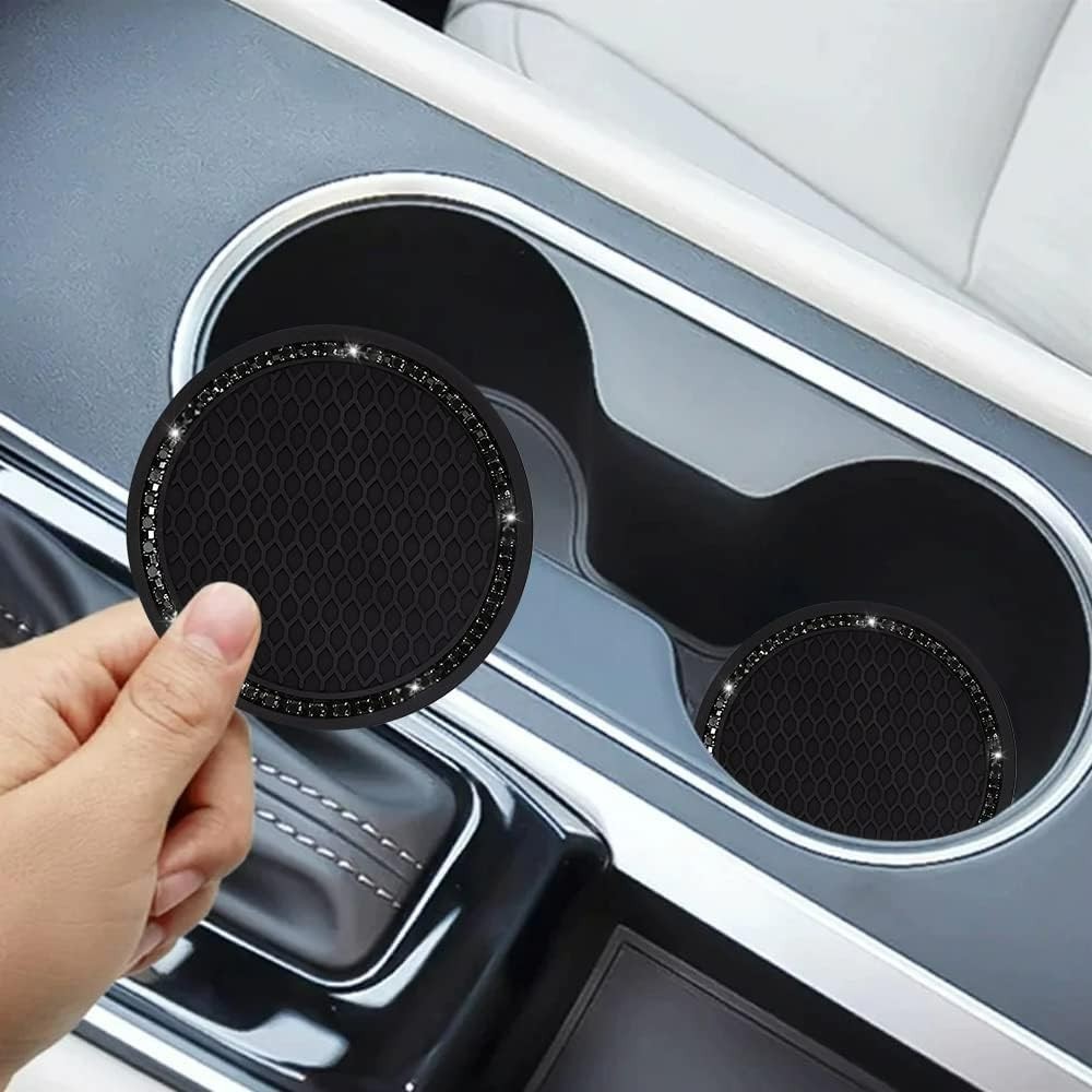 Car Cup Holder Coaster, 2 Pack Universal Bling Vehicle Insert 2.75" Diameter,...