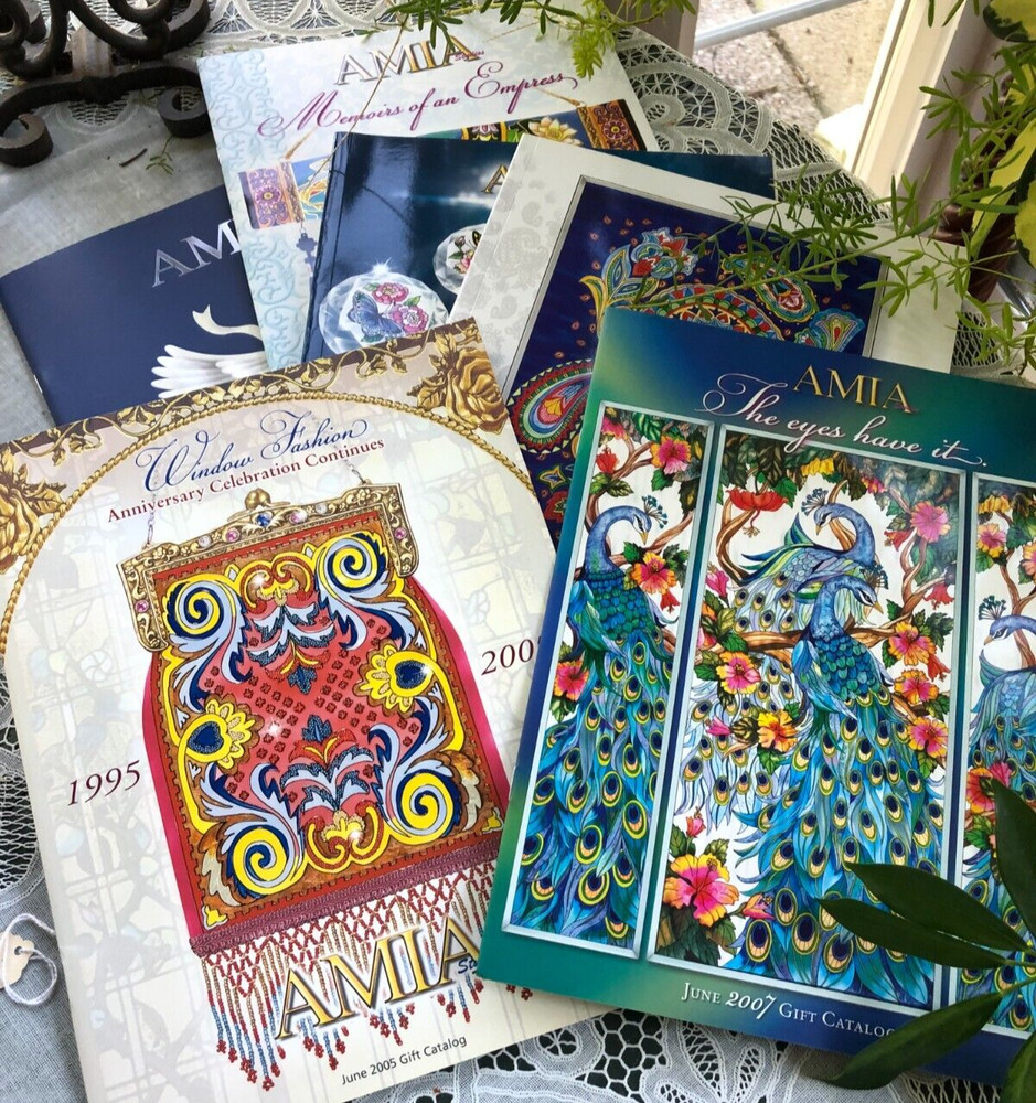 SIX (6) ASSORTED AMIA CATALOGS - HANDPAINTED GLASS DESIGNS