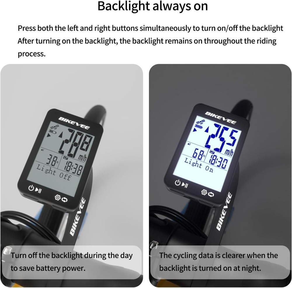 Precision Cycling Tracker - Waterproof GPS Speedometer in Black with LCD Display
