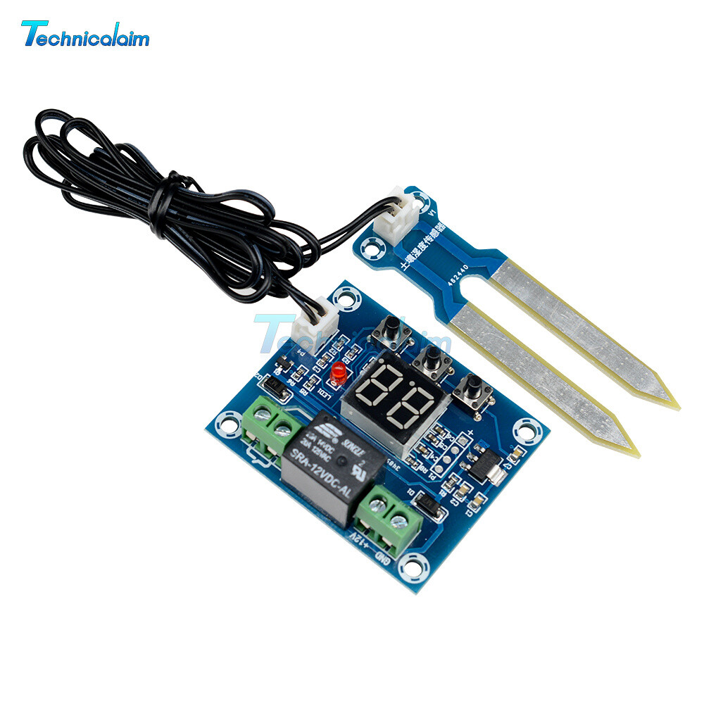 Digital DC12V LED Soil Moisture Sensor Humidity Watering Relay Controller Module