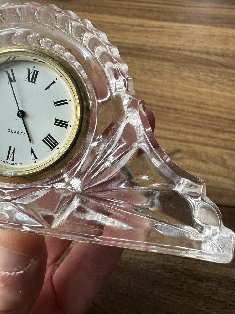 Lead Crystal Clock Read Description