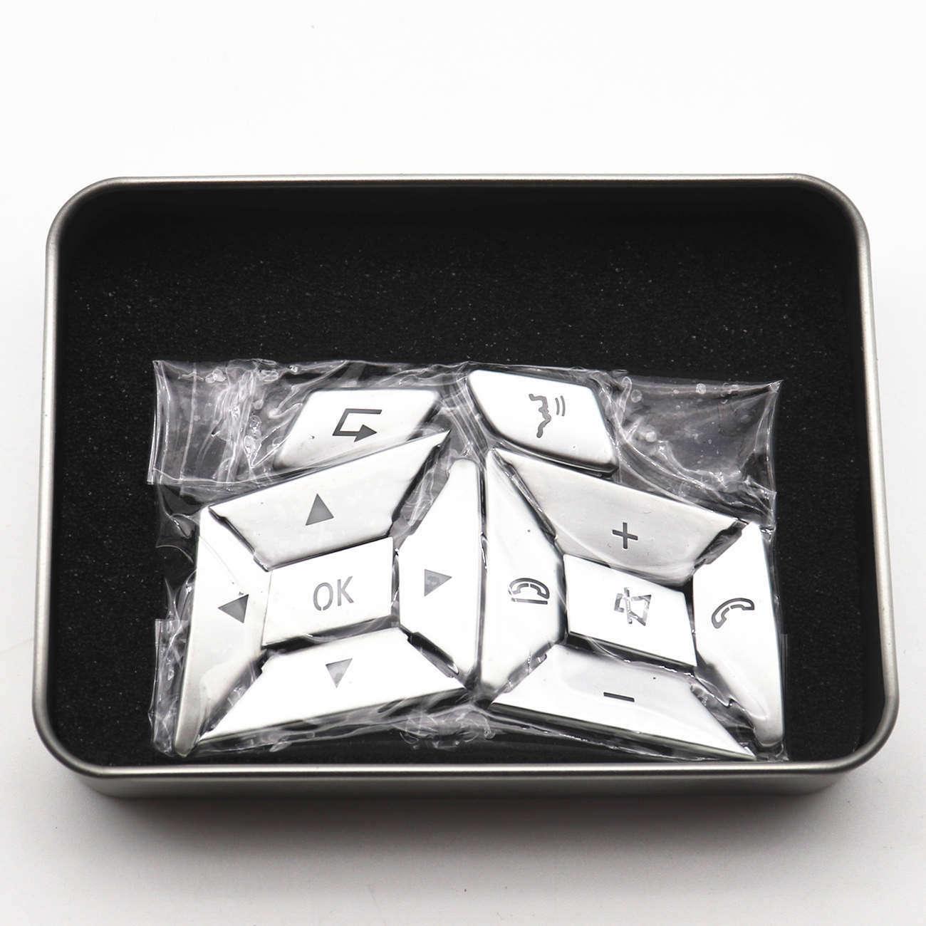 12X Steering Wheel Button Silver Trim For Mercedes Benz E C G Class W204 2012-16