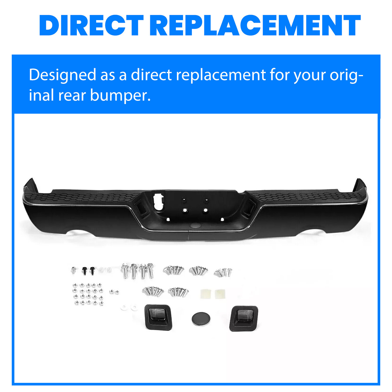 Painted To Match - Rear Step Bumper Assembly for 2009-2018 Dodge RAM 1500