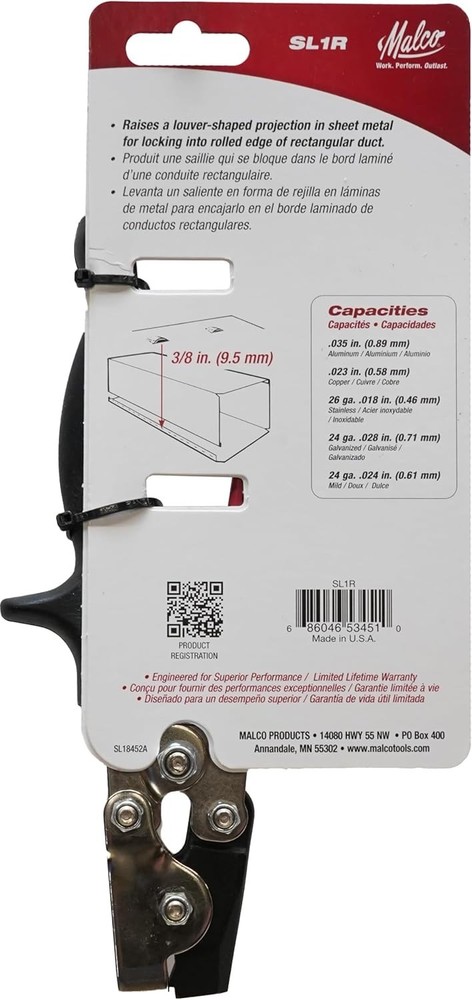 Professional Snap Lock Punch with Compound Handle Leverage for Metal Sheets