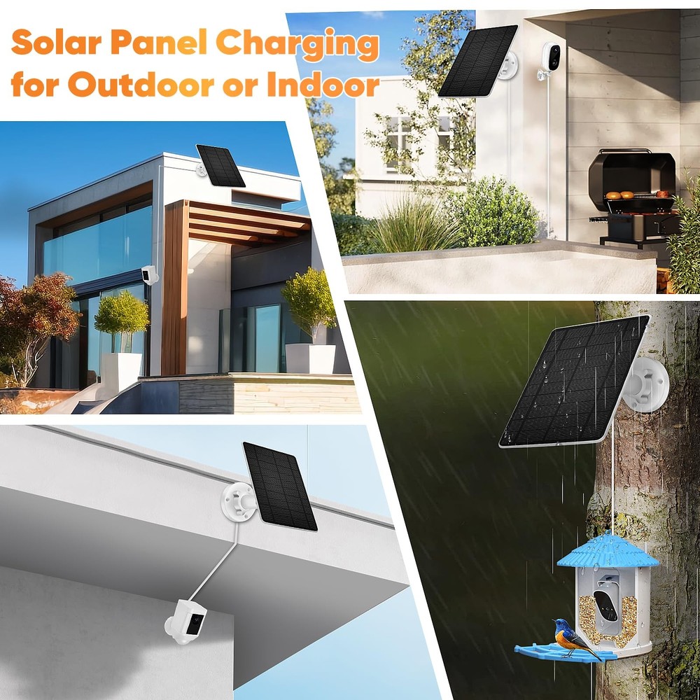 Solar Panel Security Camera Compatitable with Ring Solar Spotlight Cam/Pro/Pl...