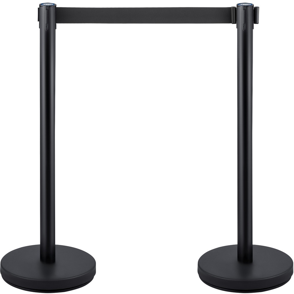 6Pack Crowd Control Barrier Queue Poles Black Retractable Belt Stanchion Posts