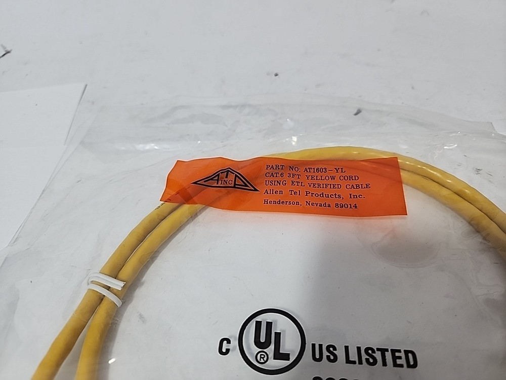 New CAT6 3ft Yellow Patch Cable AT1603-YL