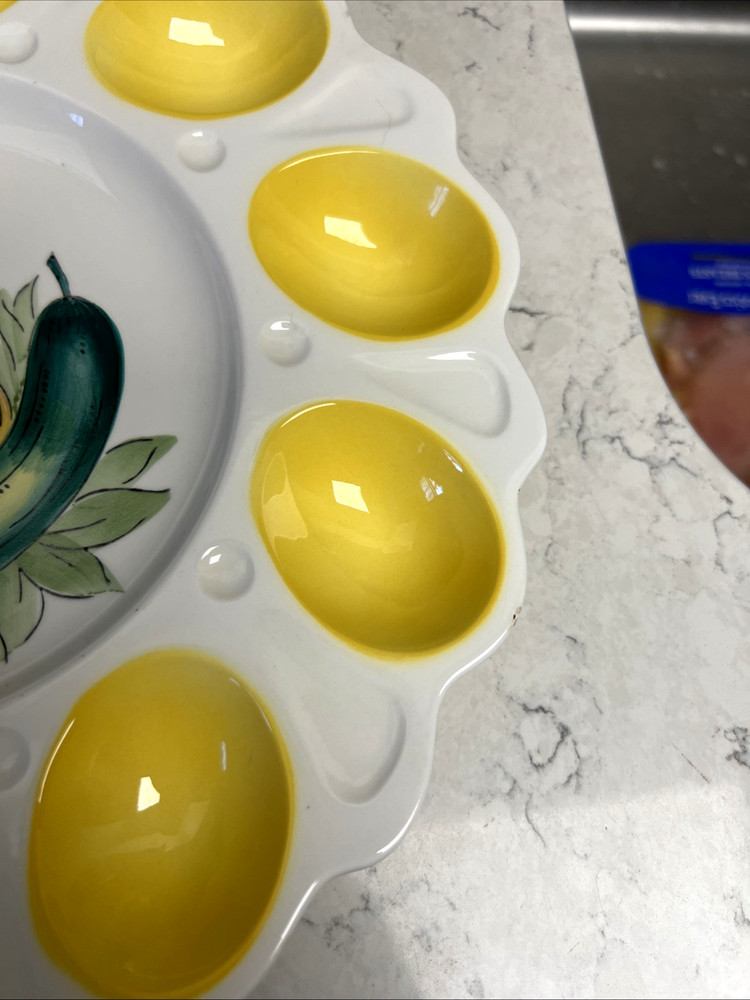Fred Roberts Co Ceramic Deviled Egg Dish-Made in Japan S&P