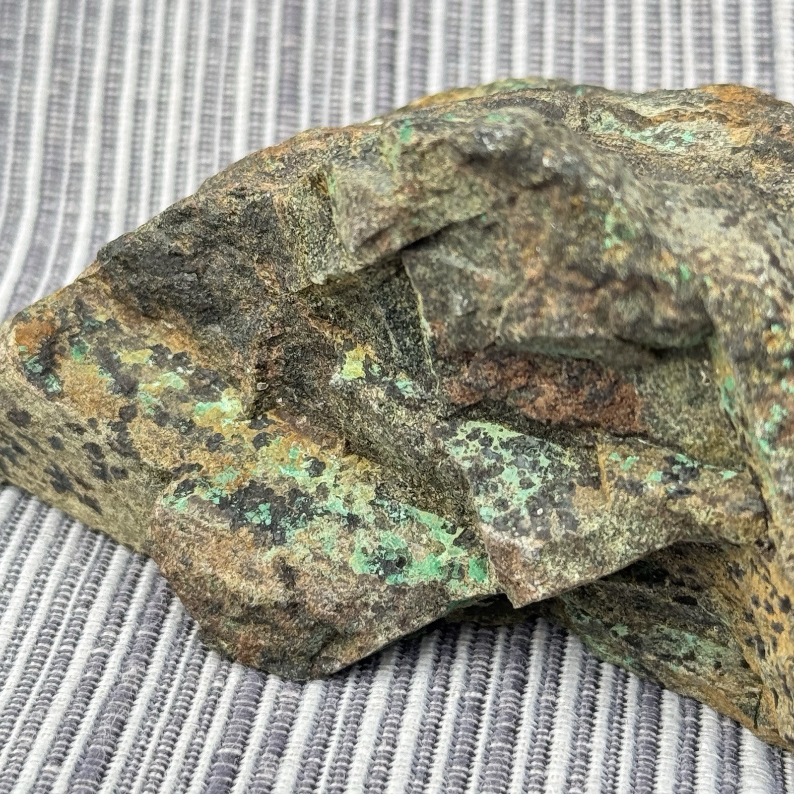 9oz Chalcopyrite w/ Green Chrysocolla Copper Ore Rough Rock Specimen Texas