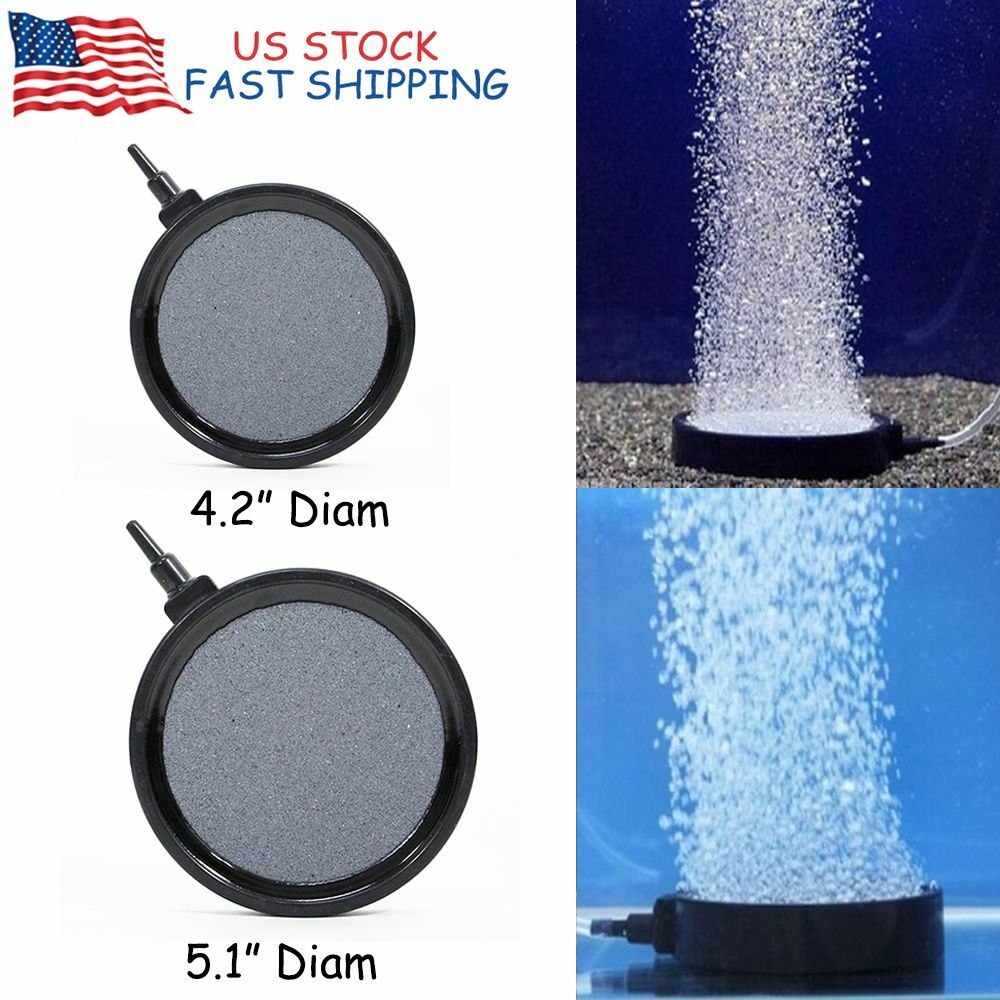 Bubble Air Disk Stone Hydroponics Oxygen Aerator Aquarium Fish Tank Pond Pump