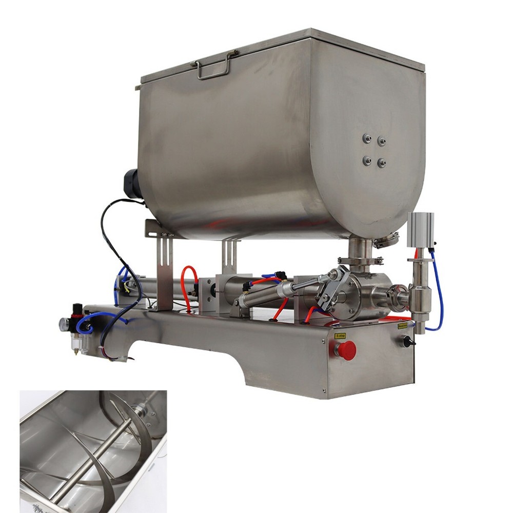 110V Single Nozzle 100-1000ml Paste Filling Mixing Machine Piston Strring Hopper