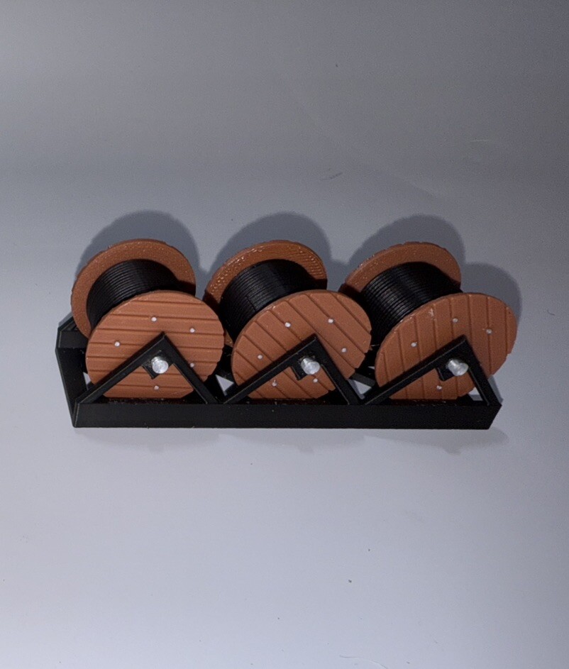 1:87 HO Scale Black Wire Spool Load/Decor