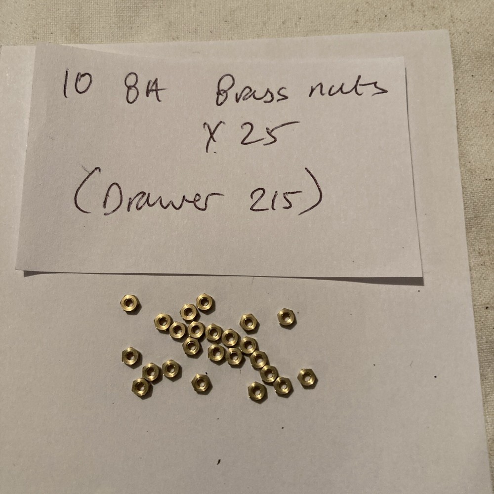 10 BA Brass Nuts X 25 - Free post