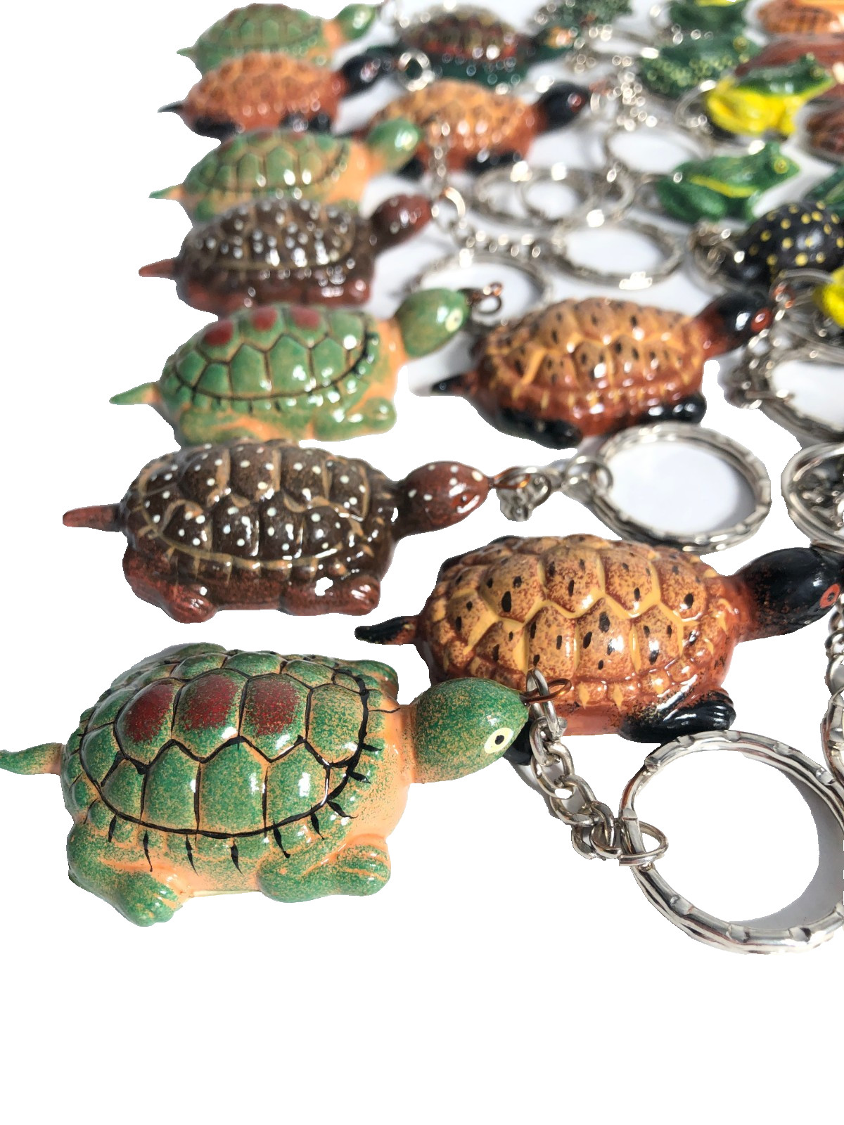 Keychain Lot Turtles Frogs NOS Gifts Fund Raising Stocking Stuffers Resell 35 pc