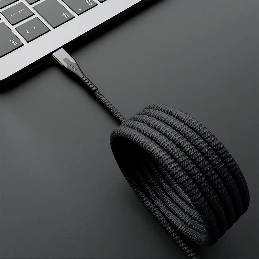 STATIK Magstack 3 Foot USB-A to USB-C Magnetic Charging Cable - Black