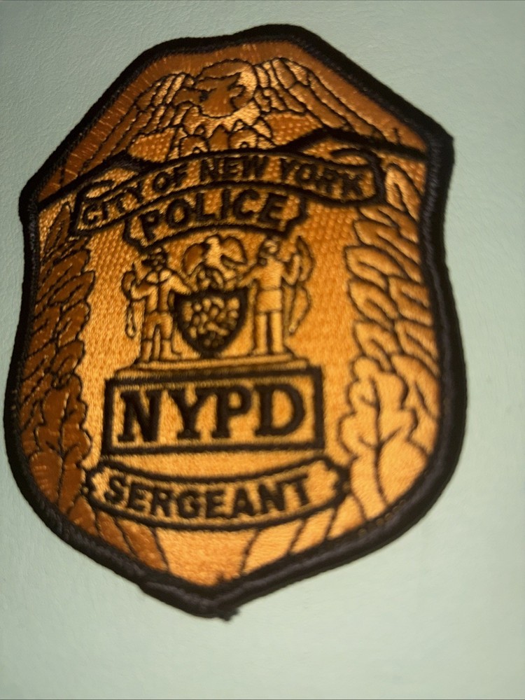 Nypd Sergeant Shield Patch. 4x3 Inch New Unused. From Dept.