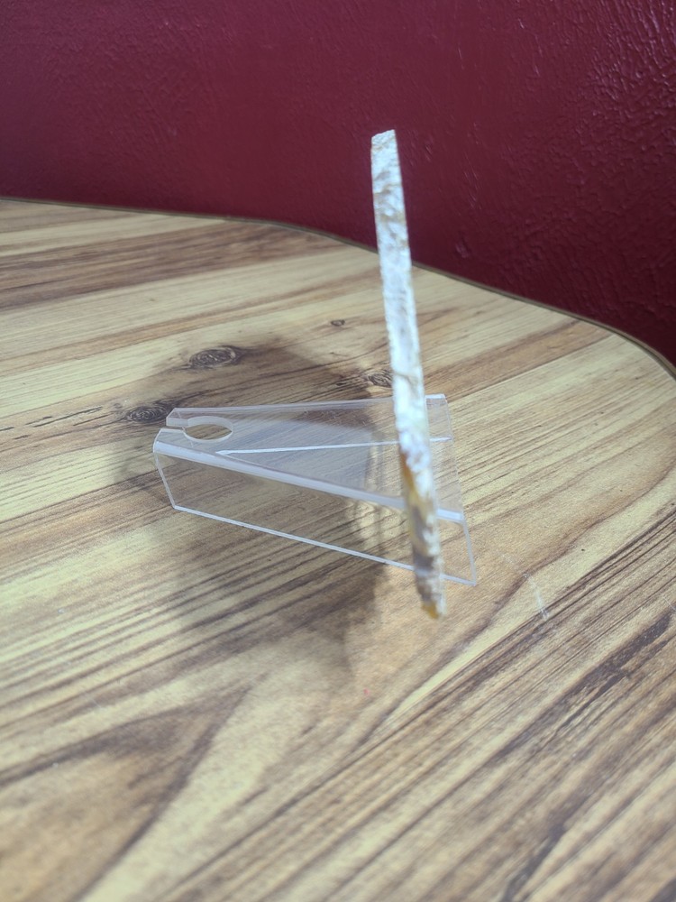 Agate Slice Decor with Painted Windmill Scene and Display Stand