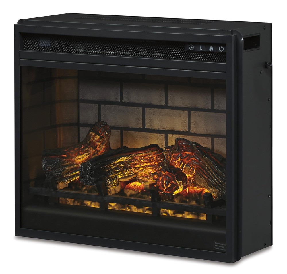 24" Electric Infrared Fireplace Insert with Remote Control, Black