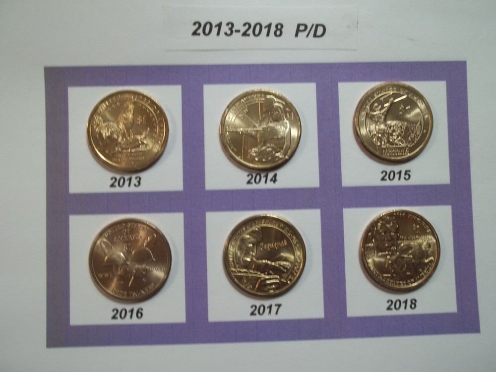 2013-2018 P/D Set Native American Dollars  12 Coins  Uncirculated