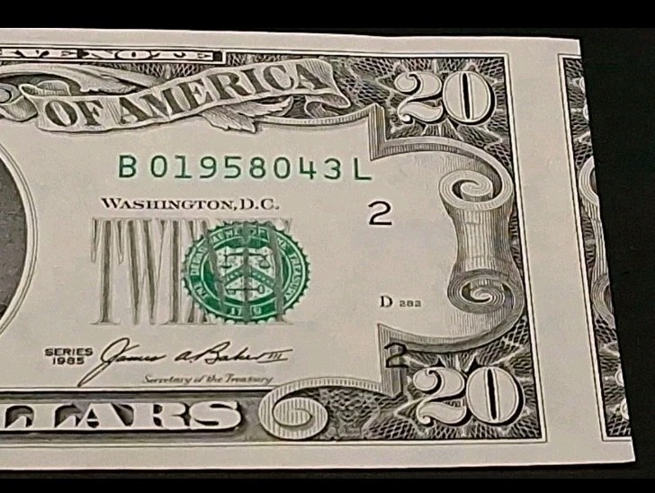 Error Note Federal Reserve Note Shifted Over Print
