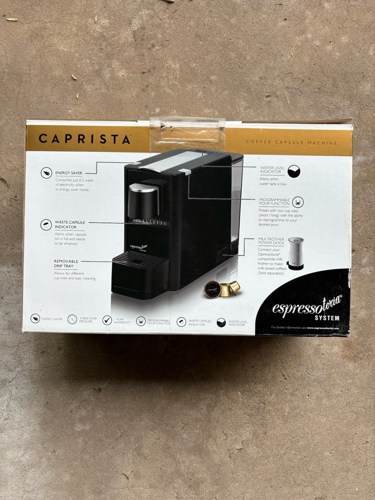 Caprista Coffee Capsule Machine Espressotoria System - New Open Box - Black