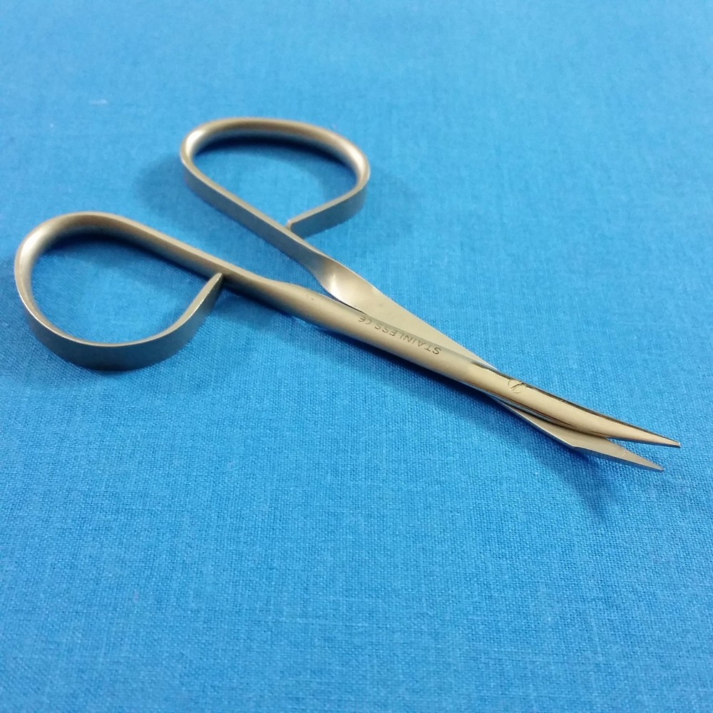 O.R GRADE RIBBON TYPE HANDLE STEVENS TENOTOMY MICRO SURGERY SCISSORS 4" CURVED