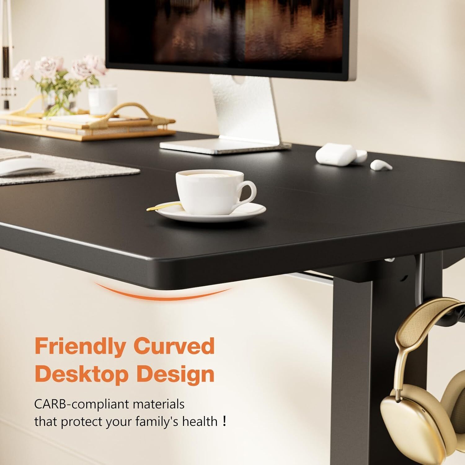 40-63 Inch Electric Standing Desk Home Office Height Adjustable Computer Table