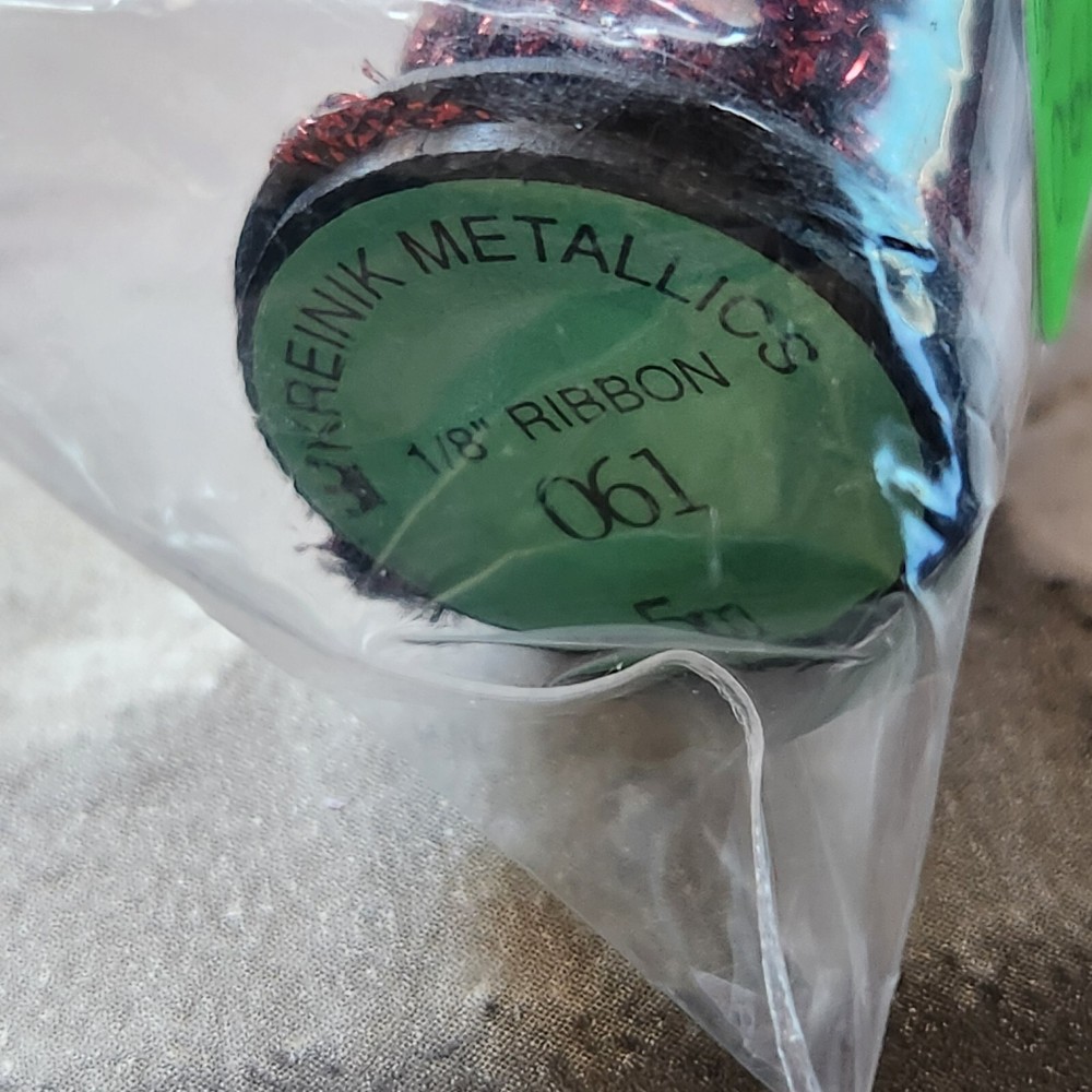 Kreinik 1/8" Ribbon Ruby Red 5 Meter Spool