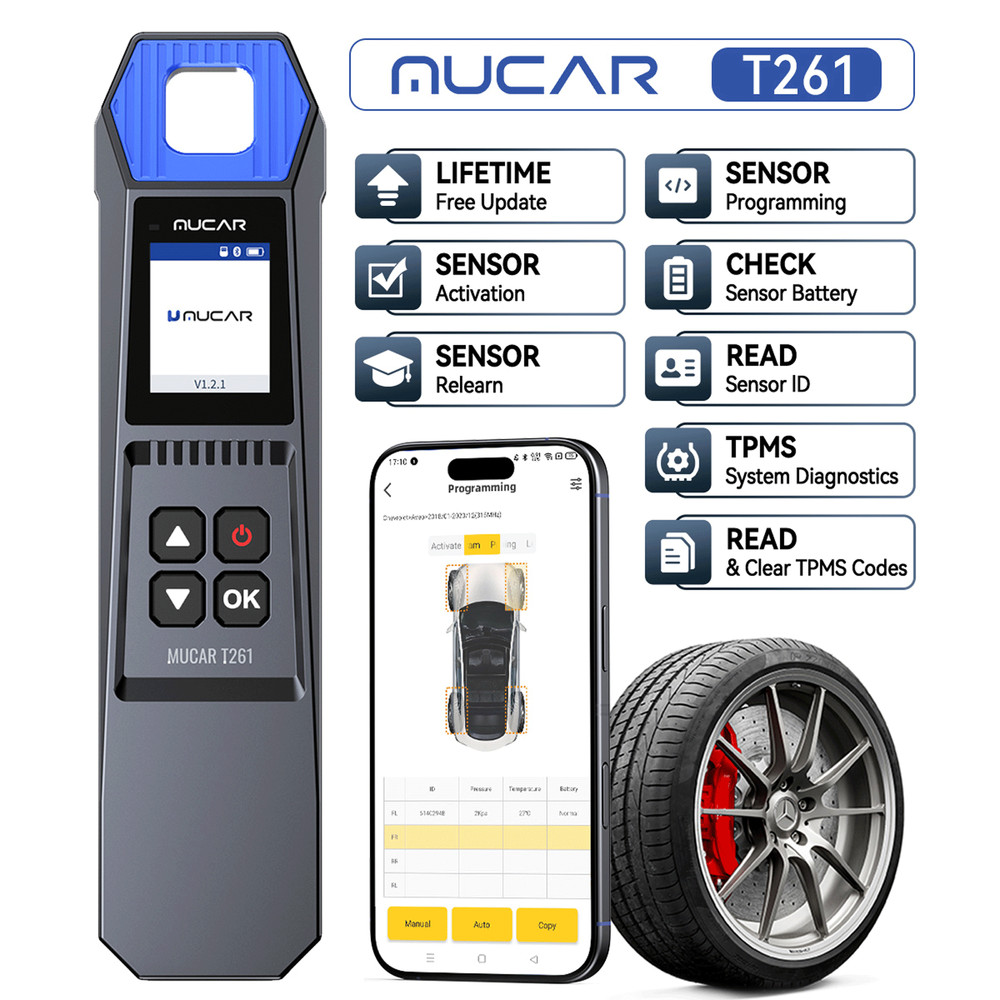 MUCAR T261 TPMS Relearn Sensor Activate Programming Tool For 892BT 689BT Scanner