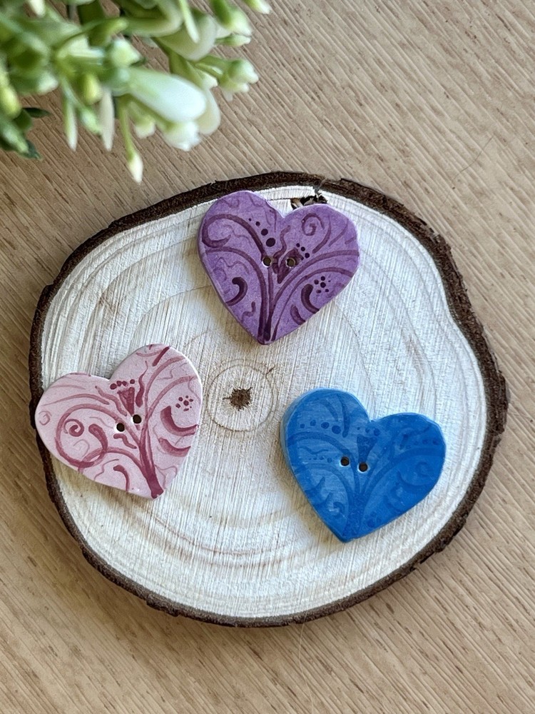 Mill Hill ceramic buttons set JS Petunia